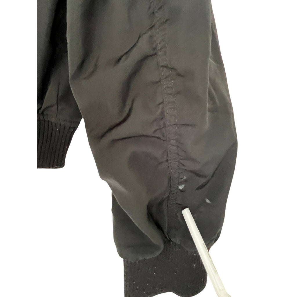 H M Black Bomber Jacket Full Zip Ring Detail Ribbed Cuffs Sz 10 11