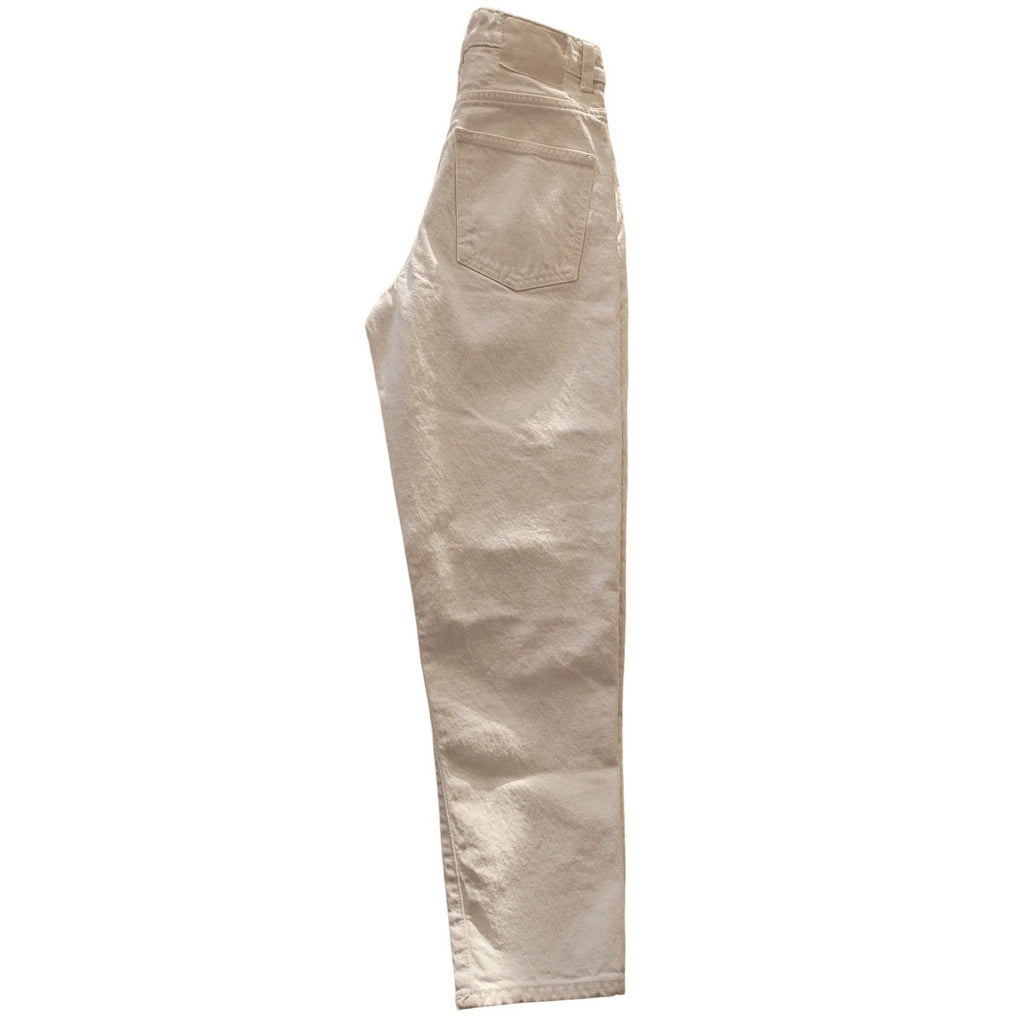 ZARA High Waisted Cream Beige Straight Leg Denim Jeans Women US 4 EUR 36