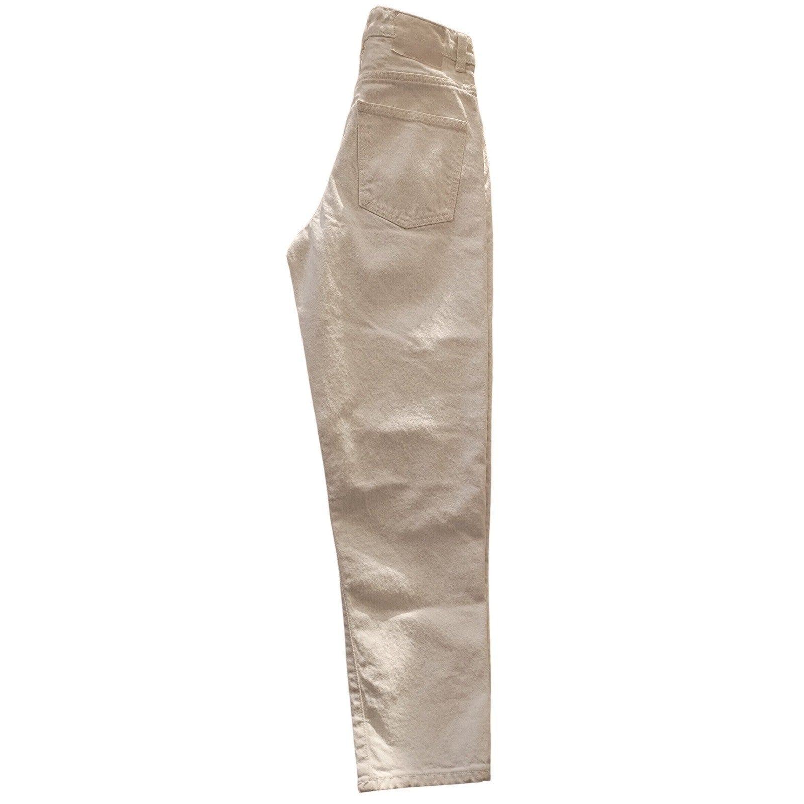 ZARA High Waisted Cream Beige Straight Leg Denim Jeans Women US 4 EUR 36