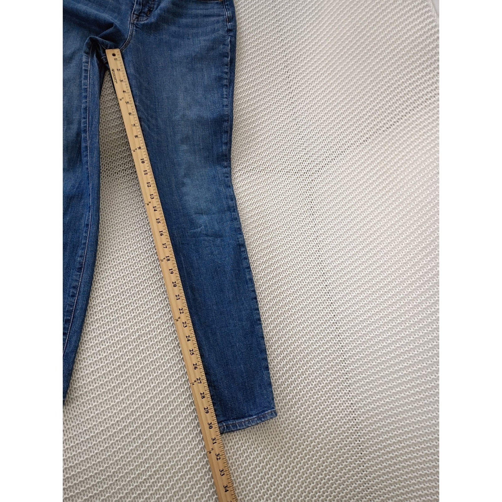 J.Crew Re-Imagined High Rise Skinny Jeans Medium Wash Blue 28Tx30 Tall Denim