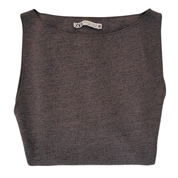 ZARA Sleeveless Knit Bodycon Mini Dress Charcoal Gray S Minimalist