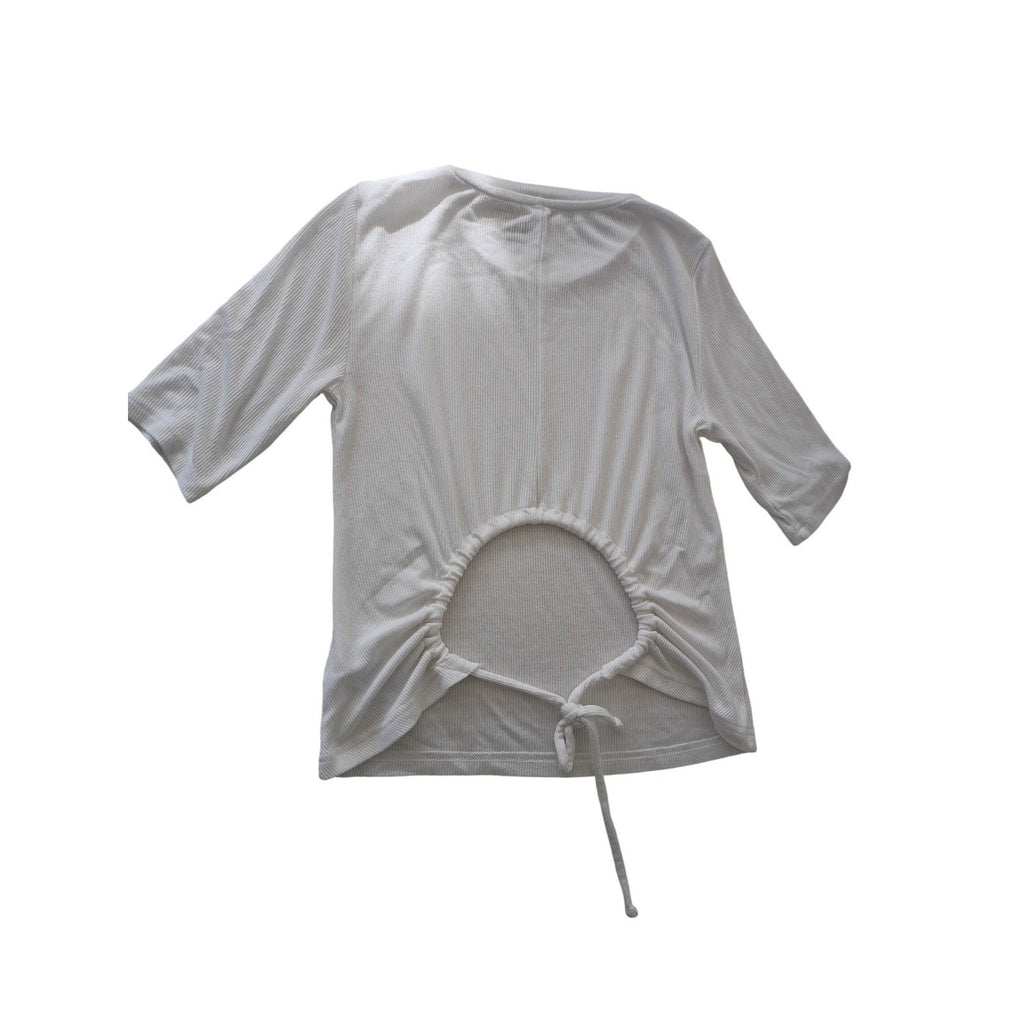 GAP Bundle White Ribbed Open Back Tie Top & Grey Camisole Cami Set S Capsule