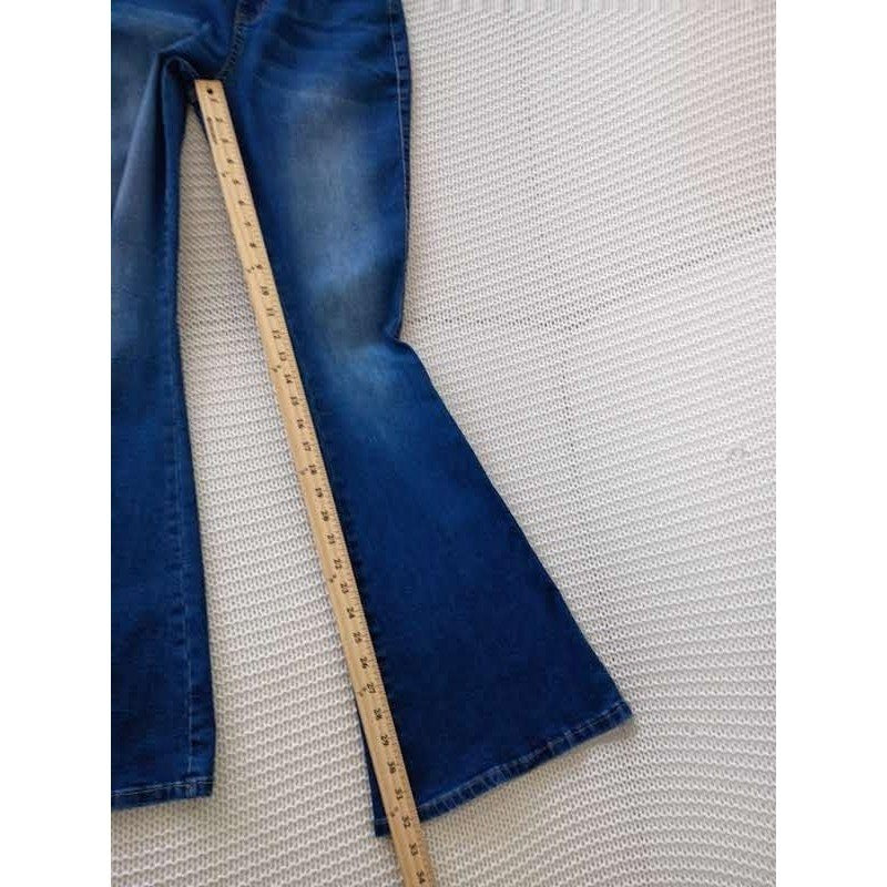 Flying Banana High Rise Flare Jeans 28x32 Medium Wash Bell Bottom Cowgirl Boho