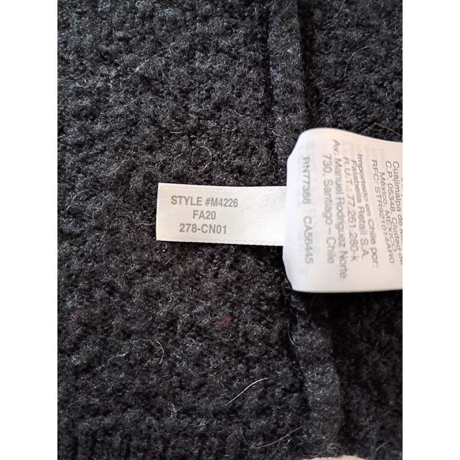 Madewell Black Zip Up Jacket Wool Alpaca Blend  Mock Neck Long Slve Thumbholes M