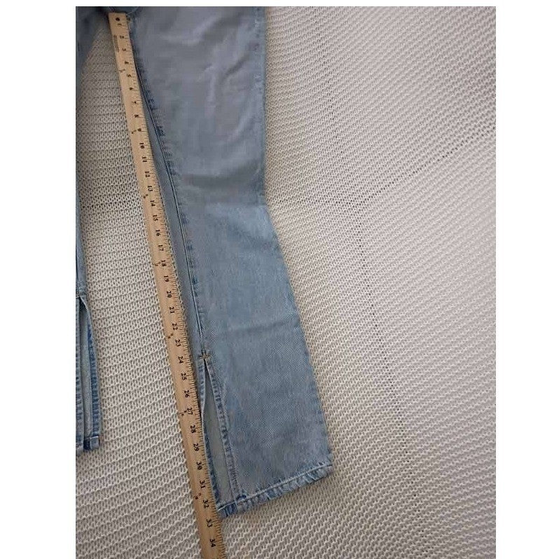 BlankNYC Jean 26x33 Tall High Rise Cooper Long Slim Straight Light Wash SideSlit