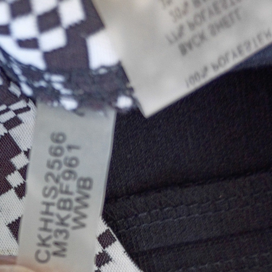 Calvin Klein Black White Geometric Sheath Midi Dress Sleeveless 12 Work Career