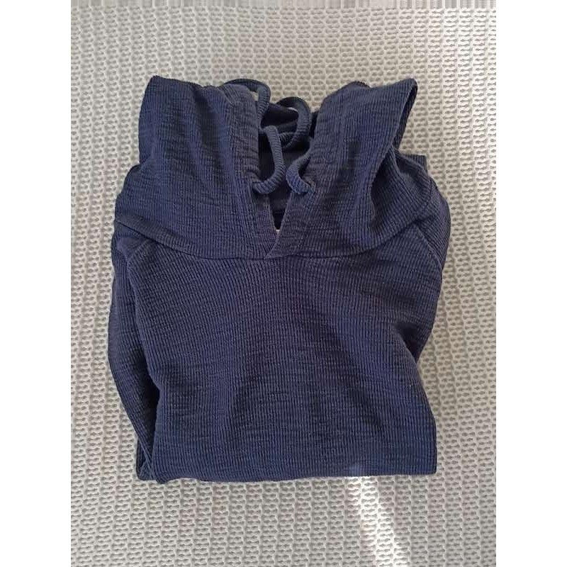 Goodthreads Navy Blue Slub 100% Cotton Pullover Hoodie Size Medium