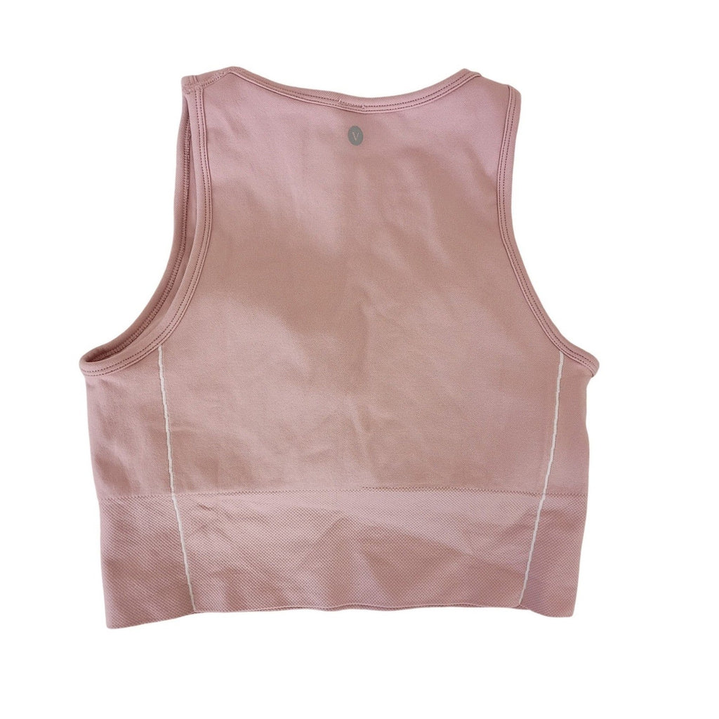 VELOCITY Seamless Ribbed Workout Activewear Bra Tank Top Dusty Rose Size Medium