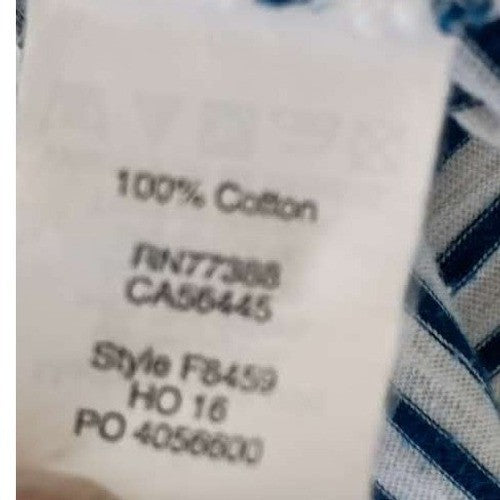 Madewell Coastal Blue White Striped Tee 100% Cotton Scoop Neck Long Sleeve Small