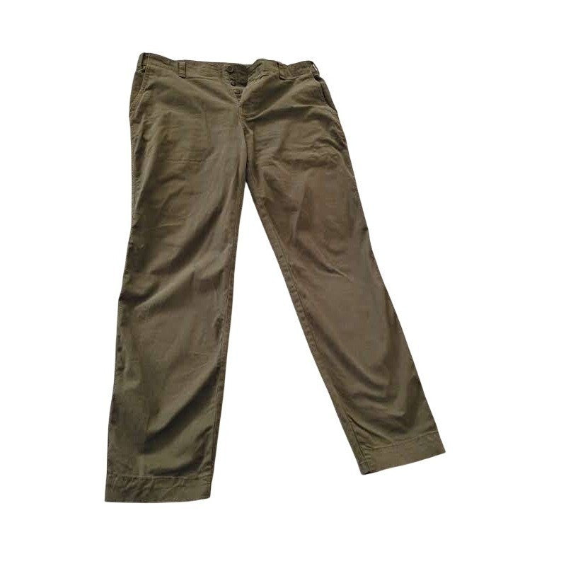 Mango MNG Olive Green Chinos Pants Button Fly Straight Leg Casual Men Size 34