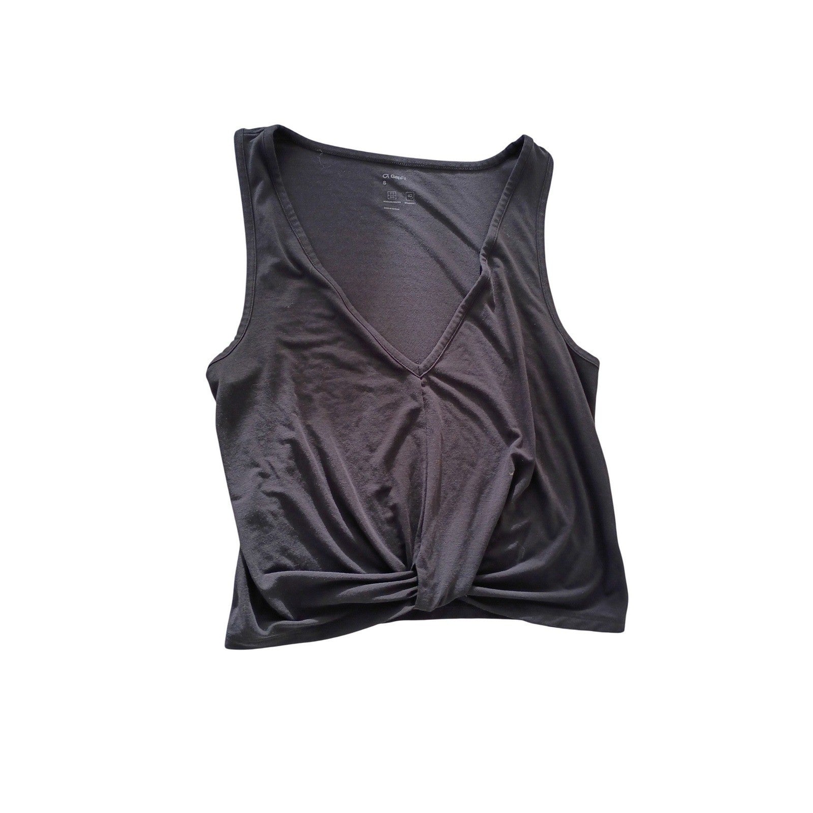 GAPFIT Black Moisture Wicking Breathable Twist-Front Athletic Tank Top S