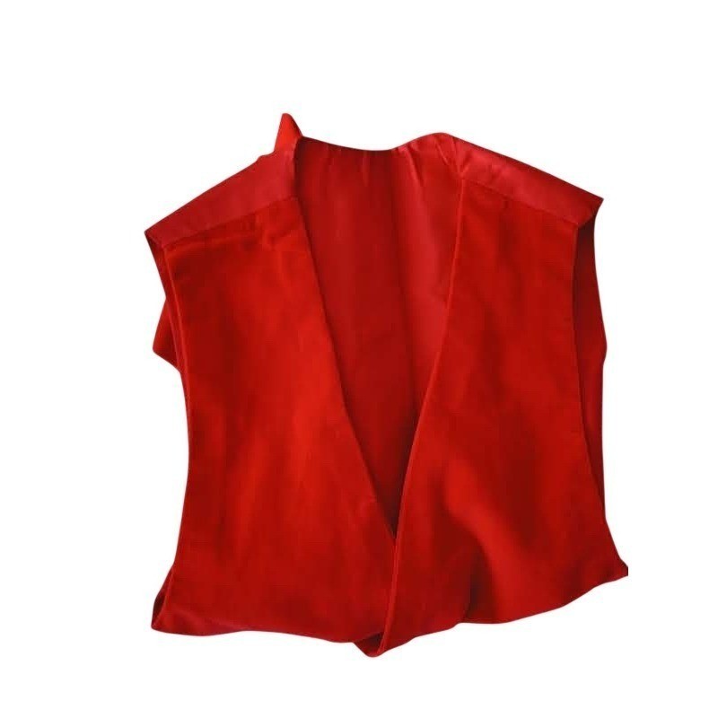 Y2K Red Velvet Button Front Statement Vest Sleeveless Top