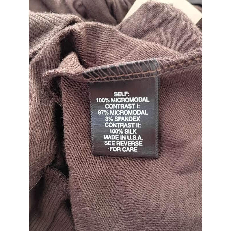 NWT ARDEN B. Y2K Chic Brown Halter Neck Tie Top Ruched Long Sleeve Fits S