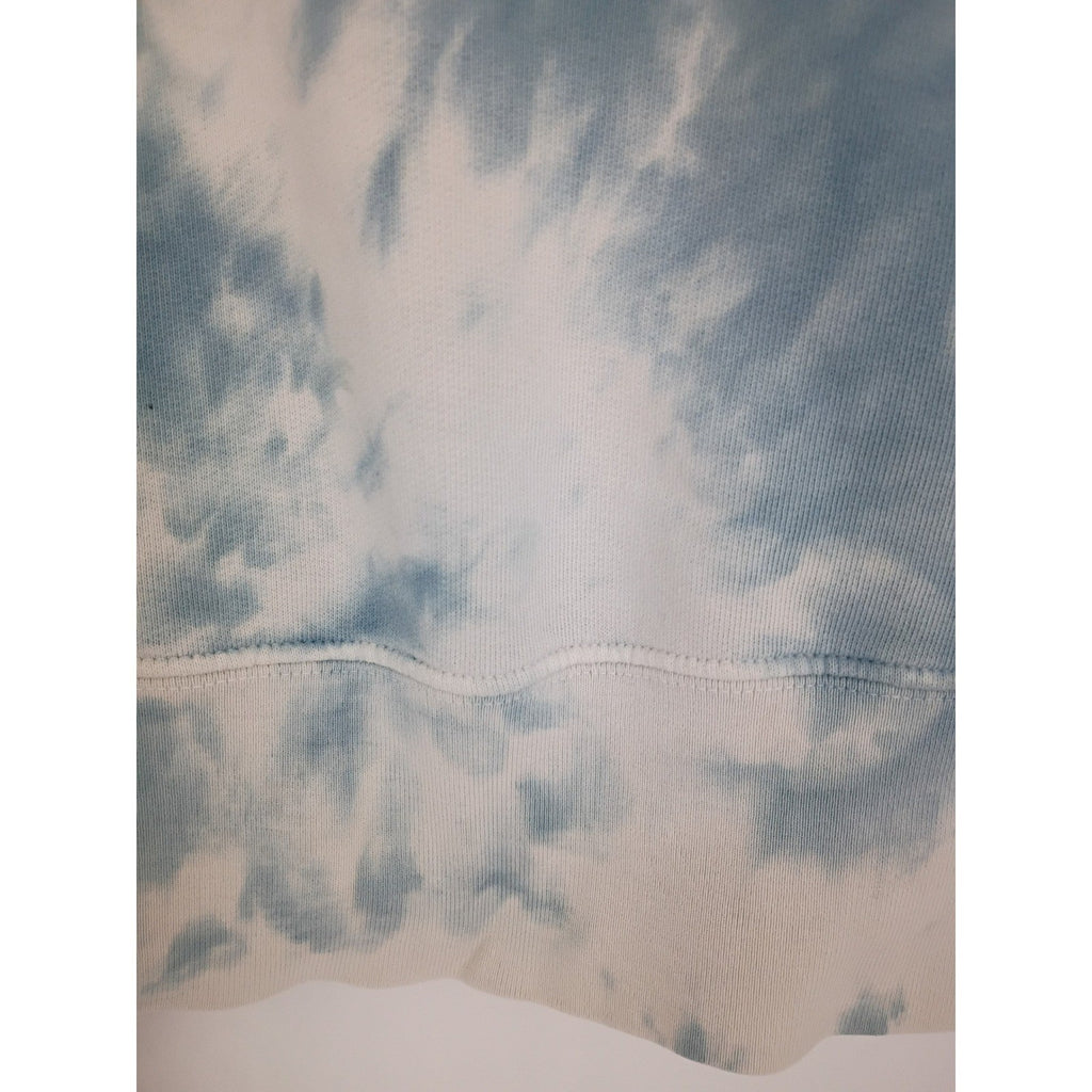 DANNIJO Tie Dye Hoodie 100% Cotton Cropped Sweatshirt Blue White Cotton XL