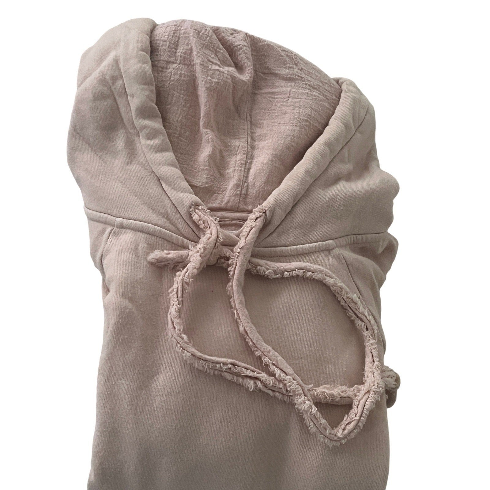 HONORINE Pink Cotton Terry Hooded Sweatshirt Hoodie Fits S/M; Boho Casual