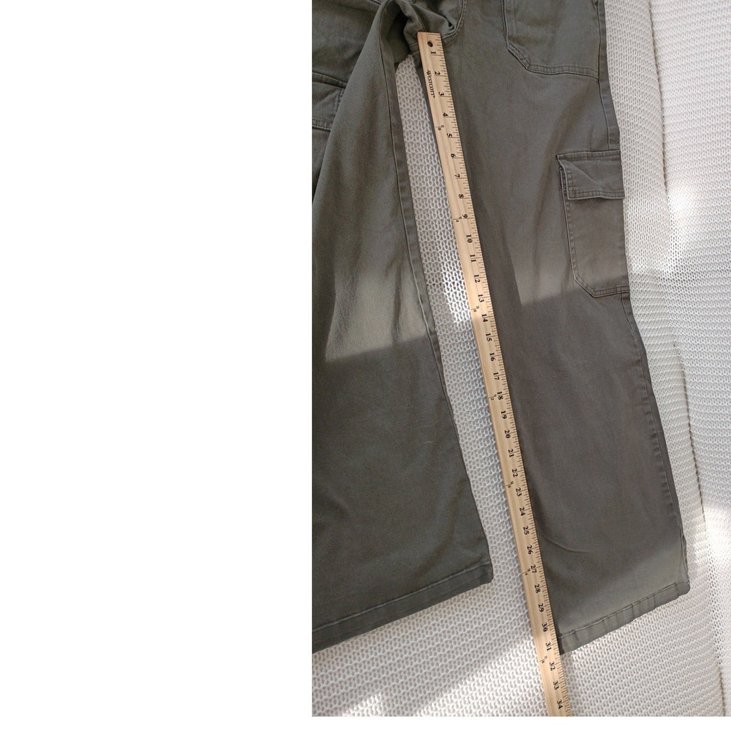 Wild Fable Y2K Olive Cargo Pants Wide Leg High Rise Stretch Twill Small NWOT