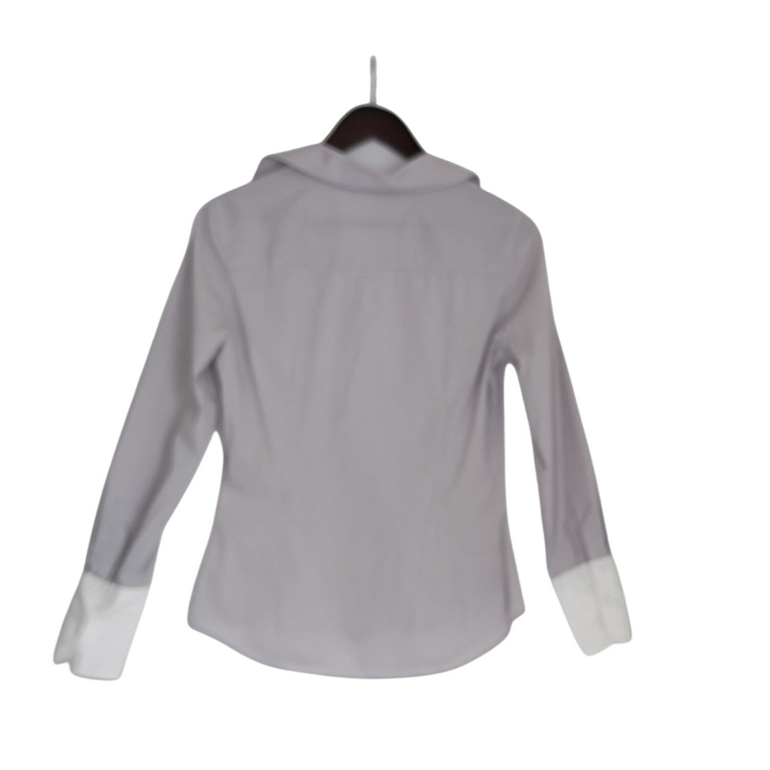 ZARA Classic Grey White Micro Stripe Button Down Shirt Contrast Cuff Fits S/M