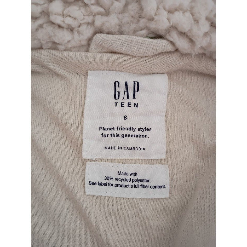 GAP Cream Soft Sherpa Fleece Zip Up Hoodie Cozy Loungewear Jacket Warm Small