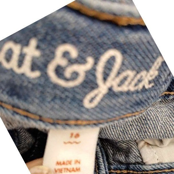 Cat & Jack Relaxed Straight Jeans Medium Wash Denim Girls 16 Fits W24-25