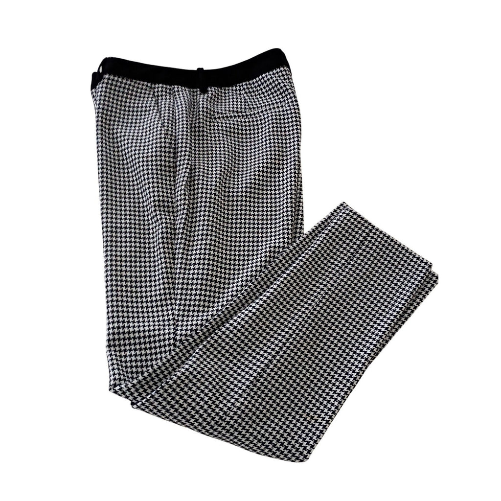 Calvin Klein Houndstooth Pants Black White Slim Fit 4 W30 x 28.5 Dress Trousser
