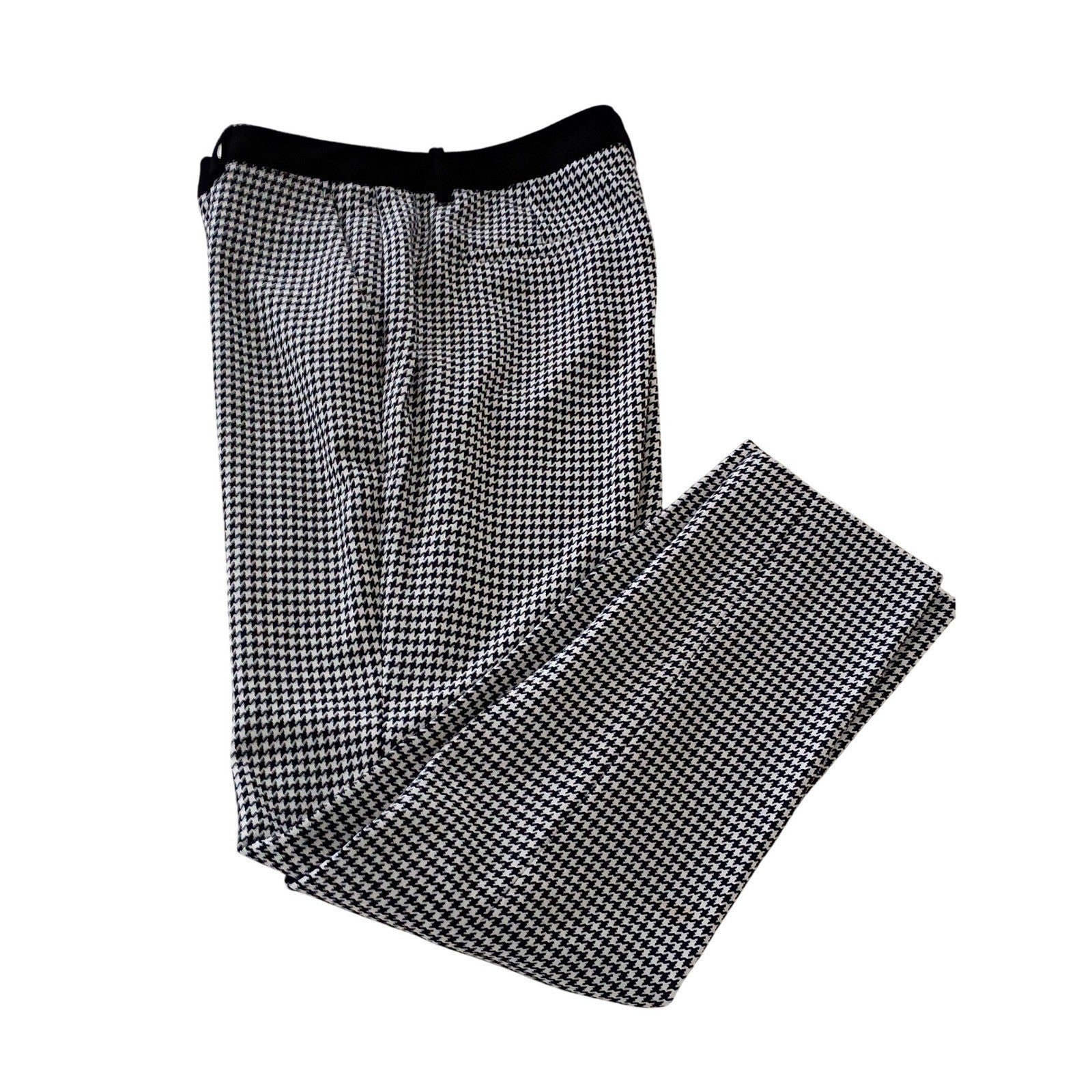 Calvin Klein Houndstooth Pants Black White Slim Fit 4 W30 x 28.5 Dress Trousser