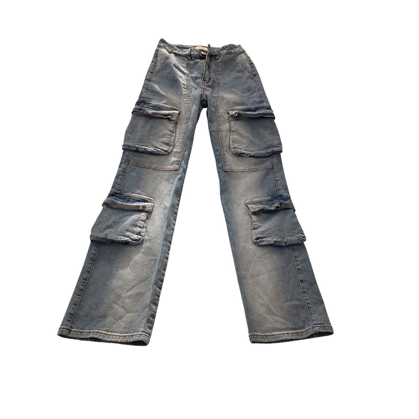 LILAC SUNSET Light Blue Denim Cargo Pants 24x31T