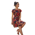 LOFT Poppy Floral Flutter Sleeve Tie Waist Mini Dress S Black Orange Boho Summer