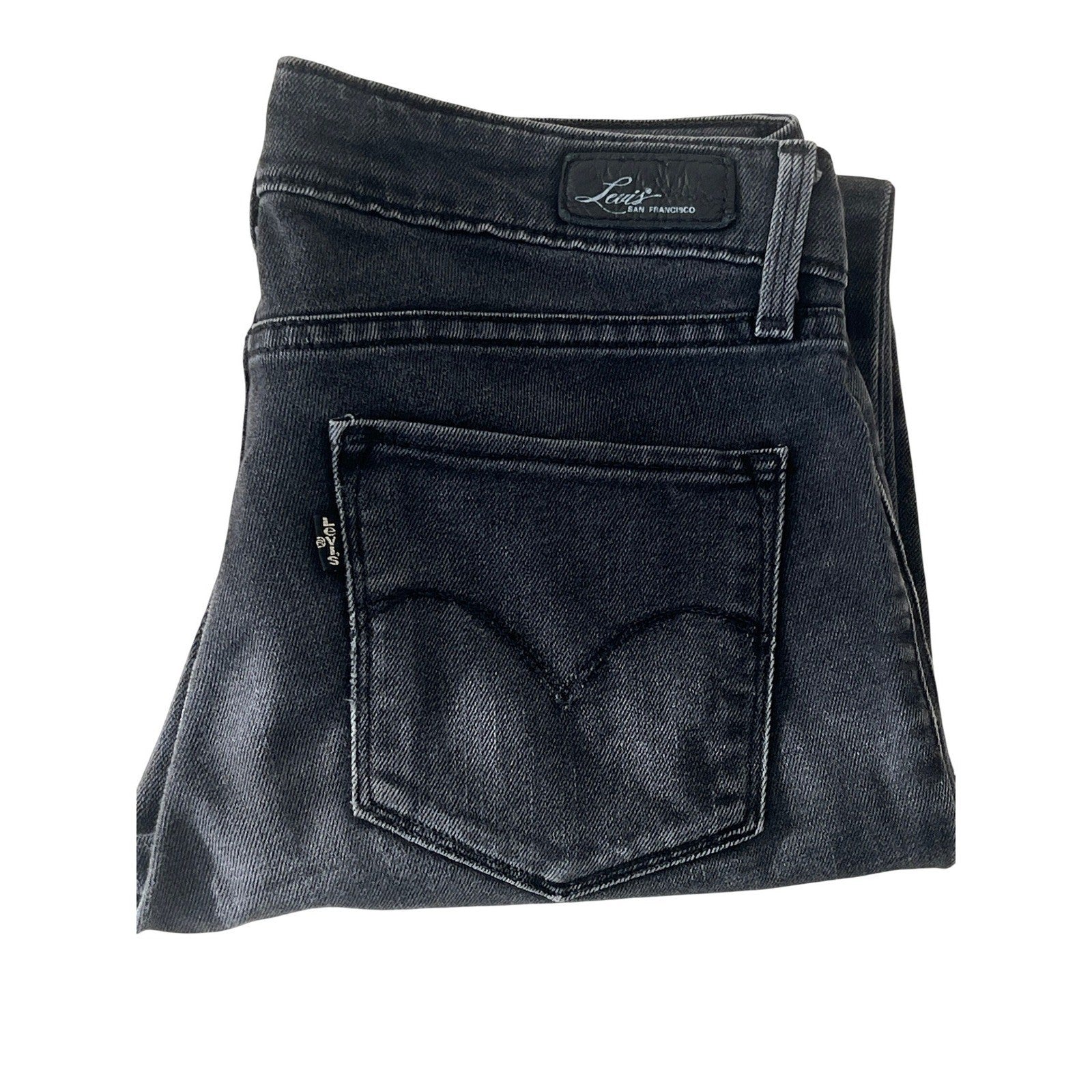 Levi's 711 Skinny Jeans Black Denim Women's Size 23x28