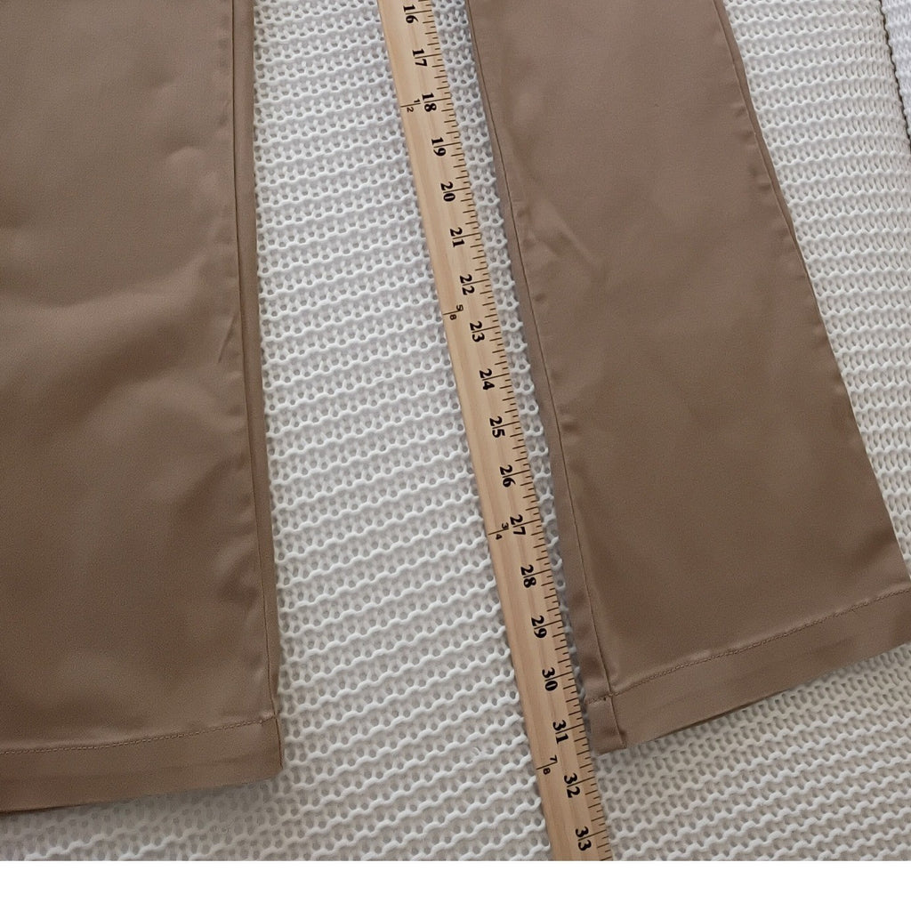 Bebop Womens Khaki Flare Leg Pants Tan Mid Rise Bootcut Trousers Size 7