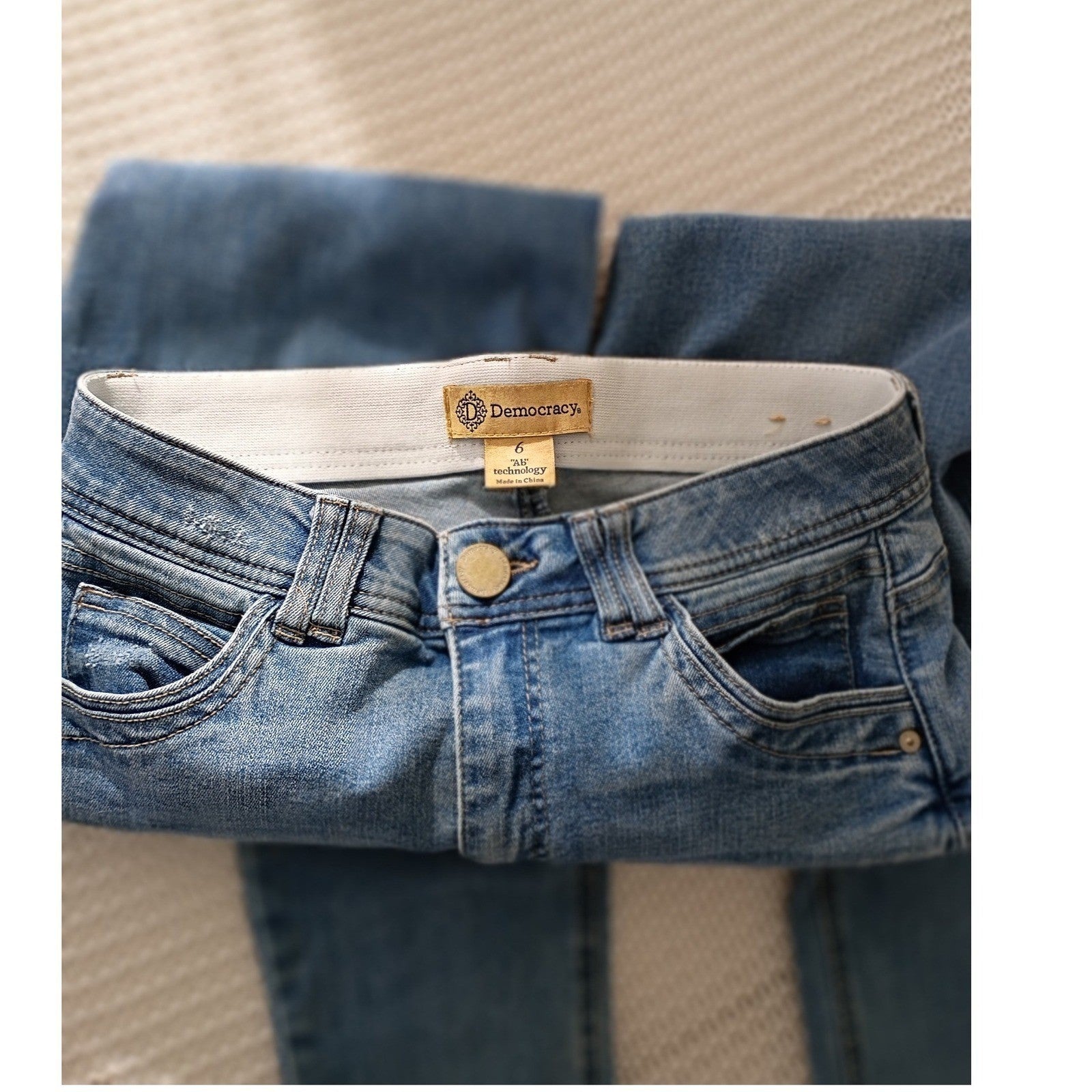 Democracy Ab Solution Straight Jeans Medium Wash Blue W29x29 Tag 6