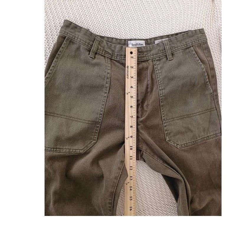 Goodfellow Co Slim Straight Cargo Pants Olive Green 100% Cotton Mens 32W 30L
