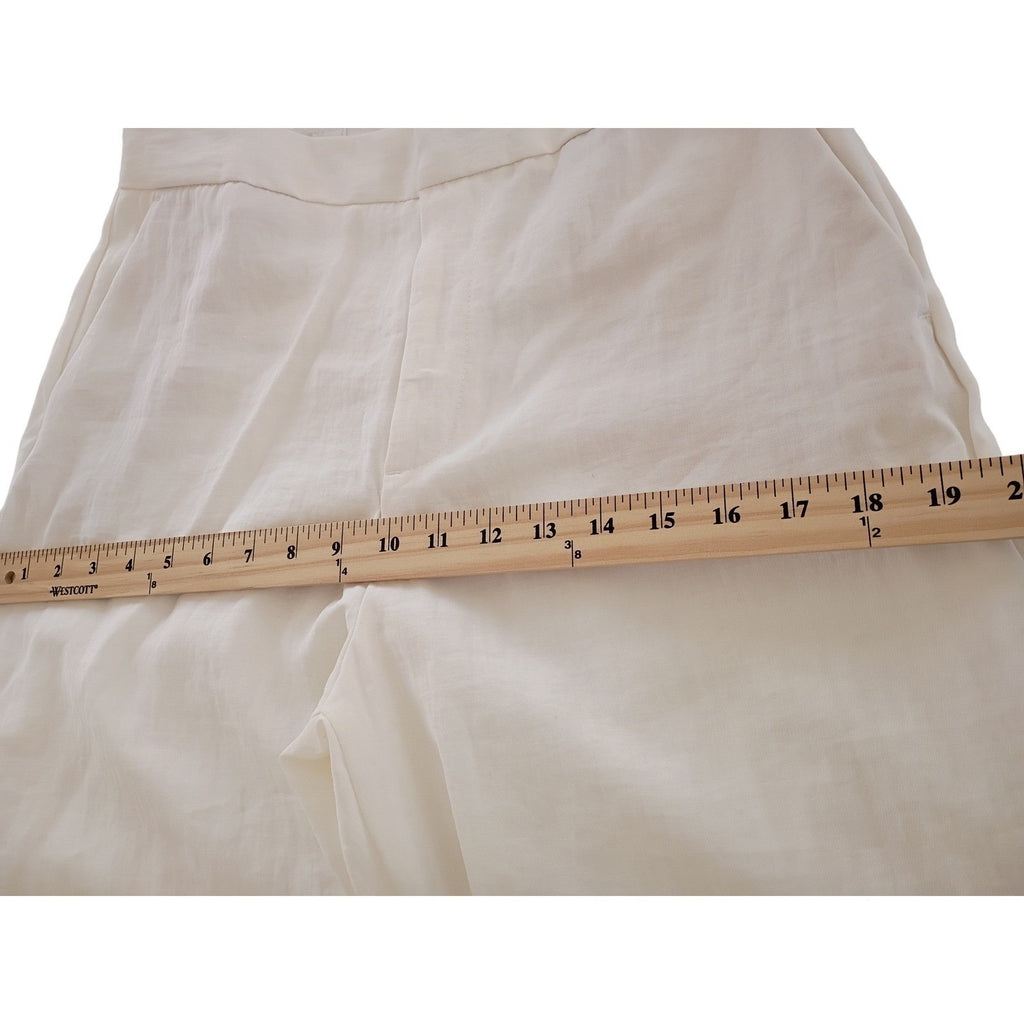 ZARA - NWOT Cream Wide Leg Cropped Pants Women's Size M