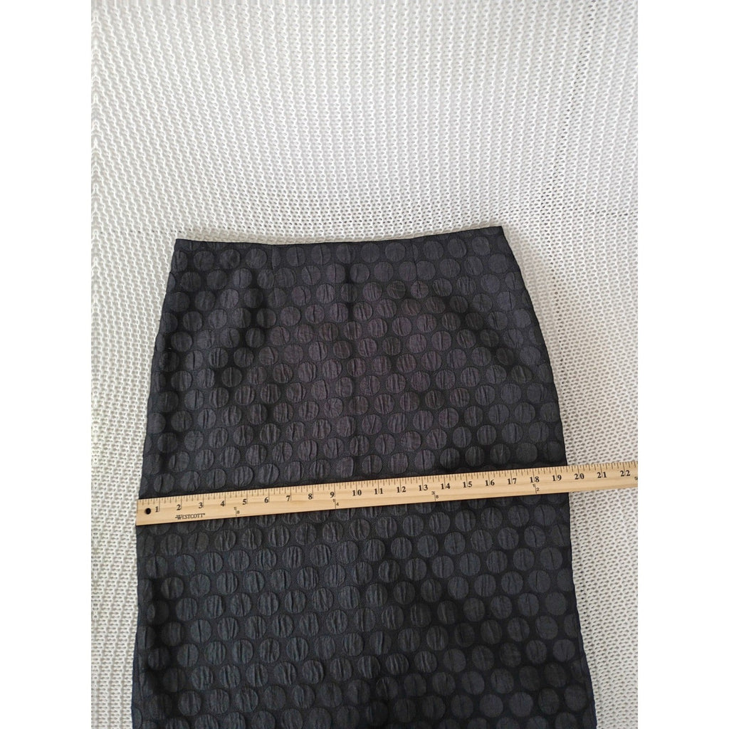 Maeve Anthropologie Black Textured Polka Dot Jacquard Pencil Skirt Medium 8