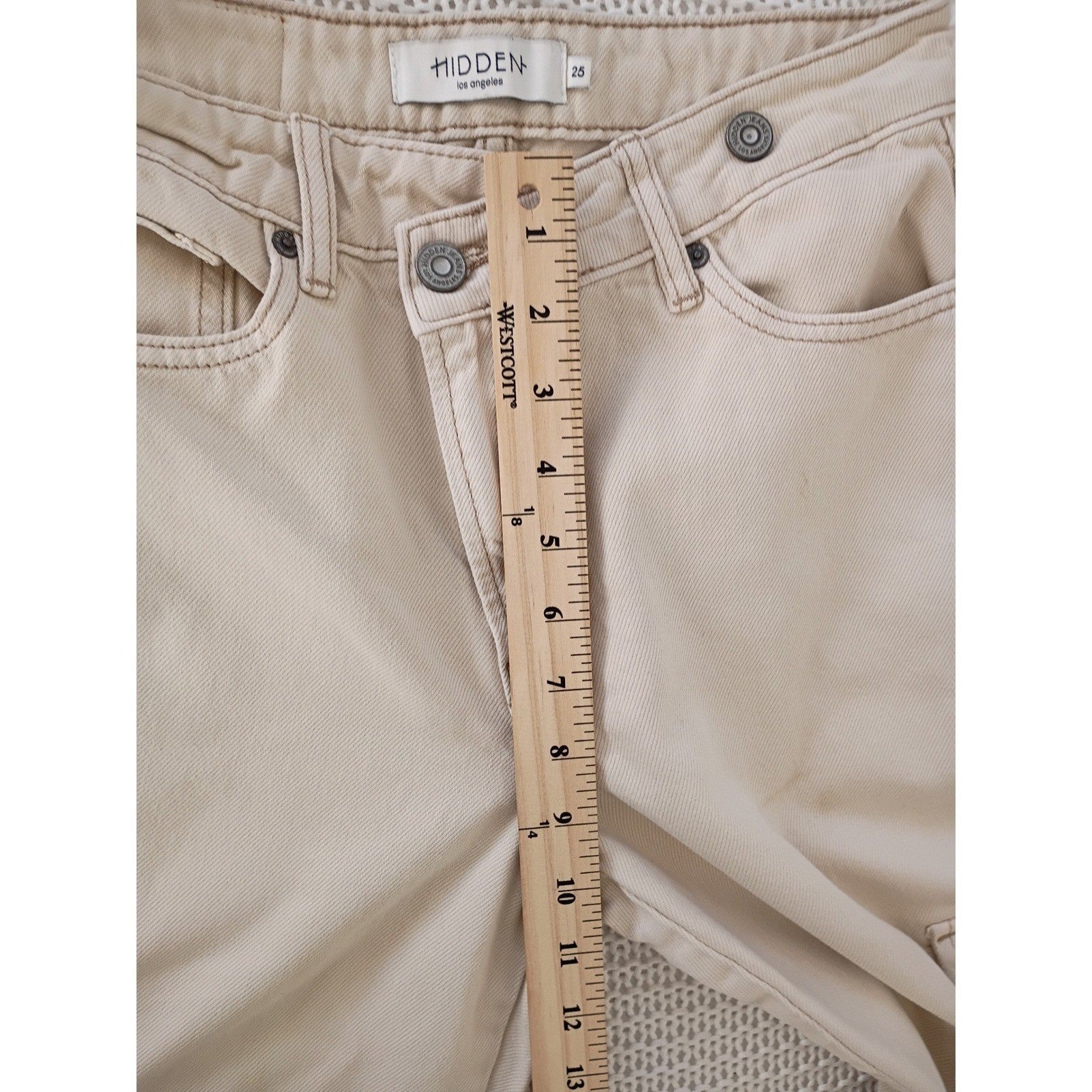 Hidden Jeans Khaki Cargo Pants Straight Leg Tan Utility Y2K Minimalist Size 25