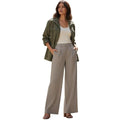 ZARA NWT Beige Linen Blend Wide Leg Trousers High Rise Button Fly 31 Minimalist