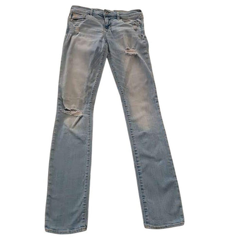 Abercrombie Distressed Super Skinny Jeans Light Wash Womens 24/25