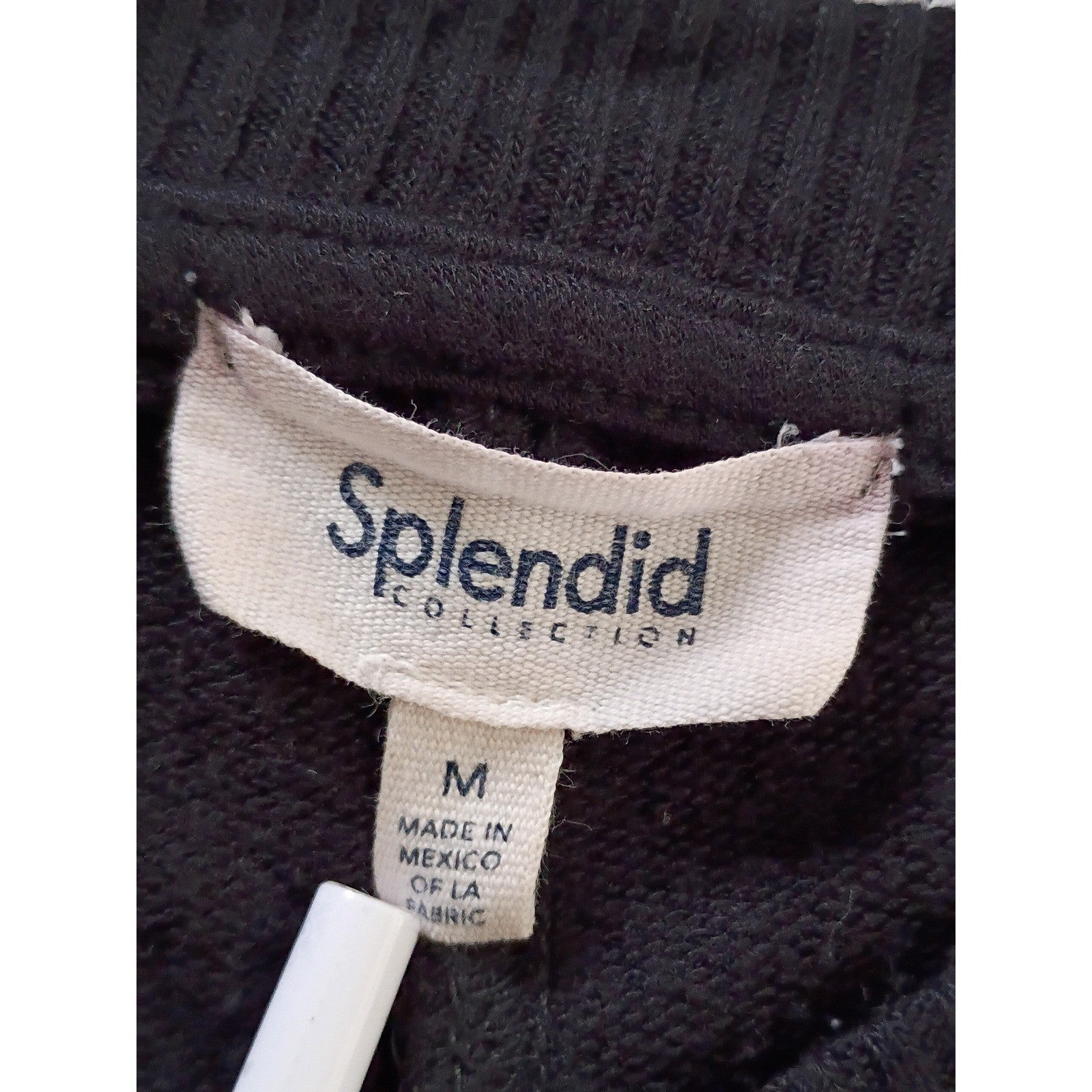 Splendid Collection Black Long Sleeve Crew Neck Knit Sweater Top Womens Medium