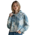 DANNIJO Tie Dye Hoodie 100% Cotton Cropped Sweatshirt Blue White Cotton XL