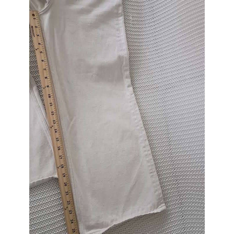 ASOS Denim Ecru Off White Wide Leg Jeans 26x26 100% Cotton High Waisted $55
