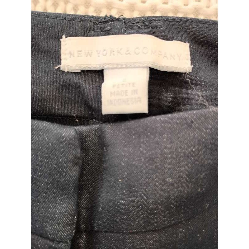 New York & Company Bootcut Dress Pants Black Cotton Blend Womens 2P 28x28 NWOT