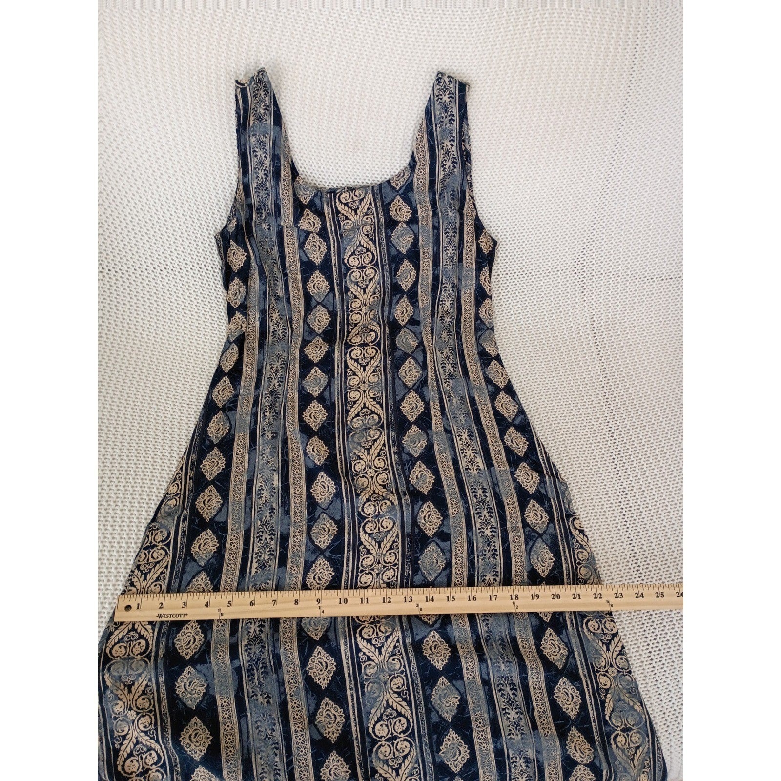 Marks & Spencer Vintage Maxi Dress Blue Paisley Boho Effortless Sleeveless M
