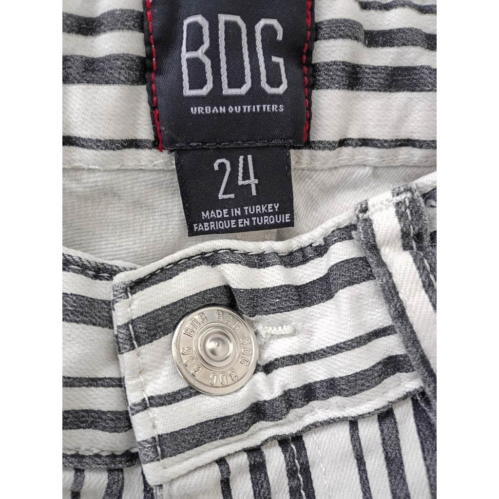 Urban Outfitters BDG Coastal Striped High Rise Straight Cropped Jeans 24