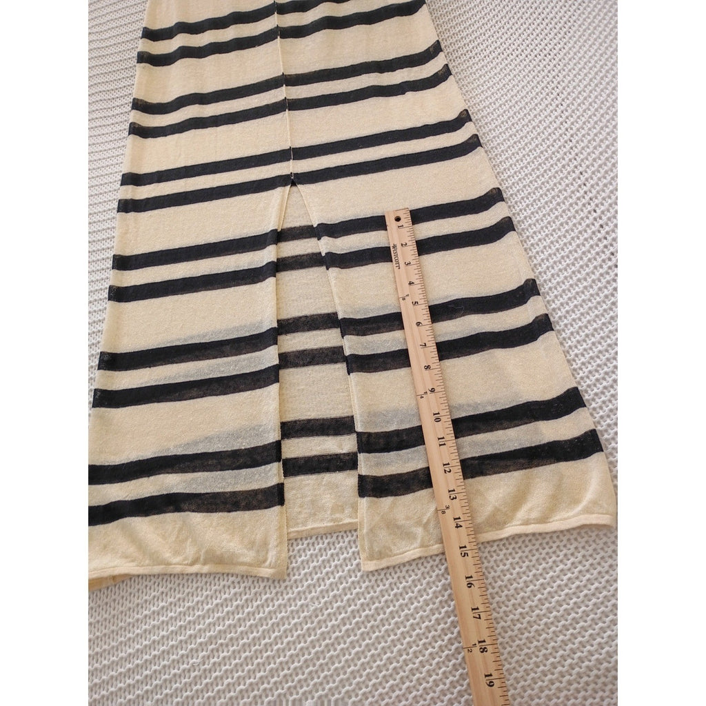 Zulu & Zephyr Striped Organic Linen Halter Maxi Dress Fits S NWOT $230 Coastal