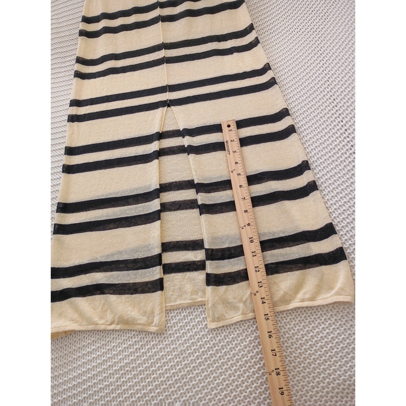 Zulu & Zephyr Striped Organic Linen Halter Maxi Dress Fits S NWOT $230 Coastal