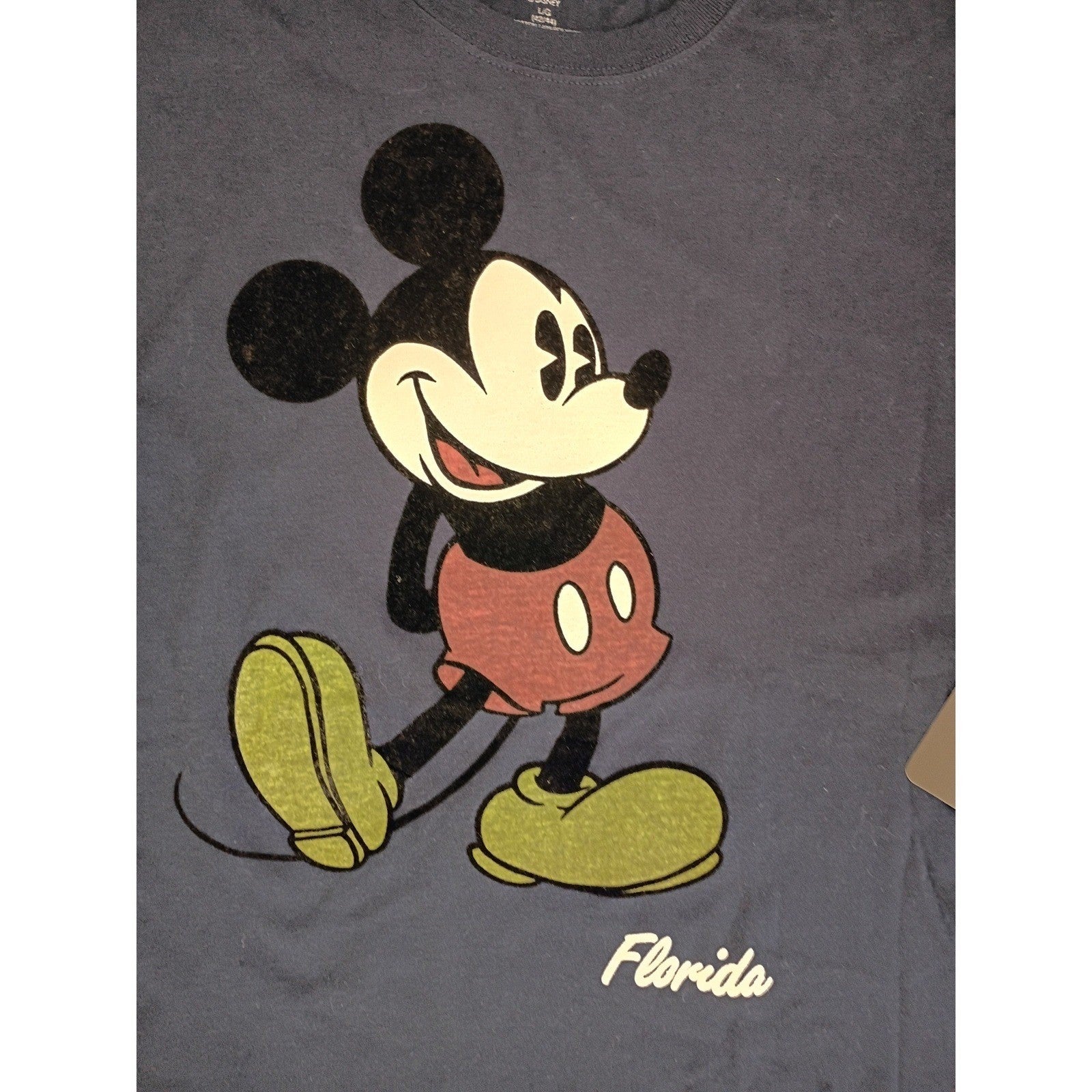 Disney Mickey NWT Mouse Florida Cotton Graphic T-Shirt Navy Blue Mens L 42/44