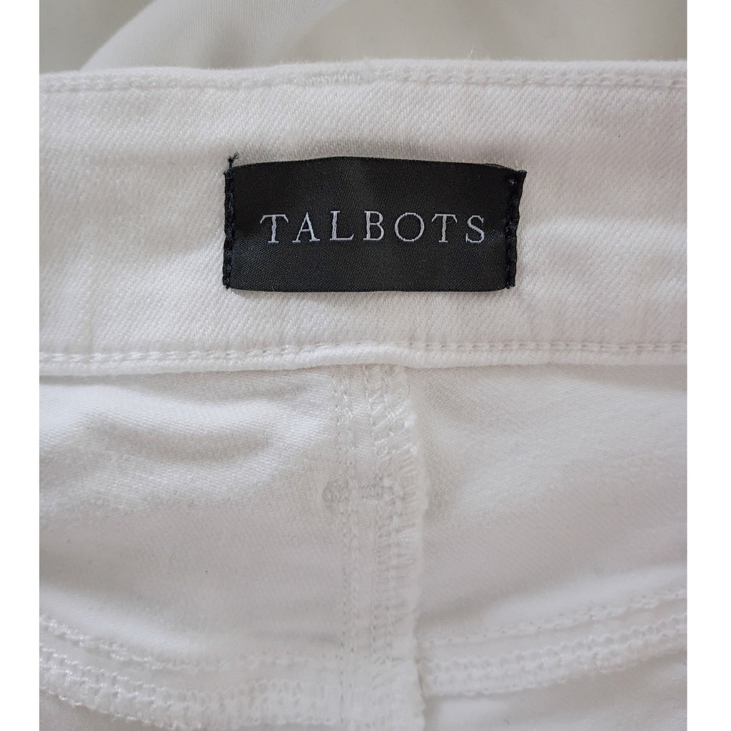 Talbots Womens -NWOT - Size 6 28x30 Curvy Barely Bootcut Jean White Denim Pants