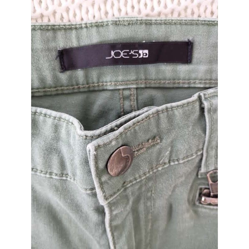 Joe's Jeans Rocker Skinny Olive Green Zipper Detail Stretch 28x31