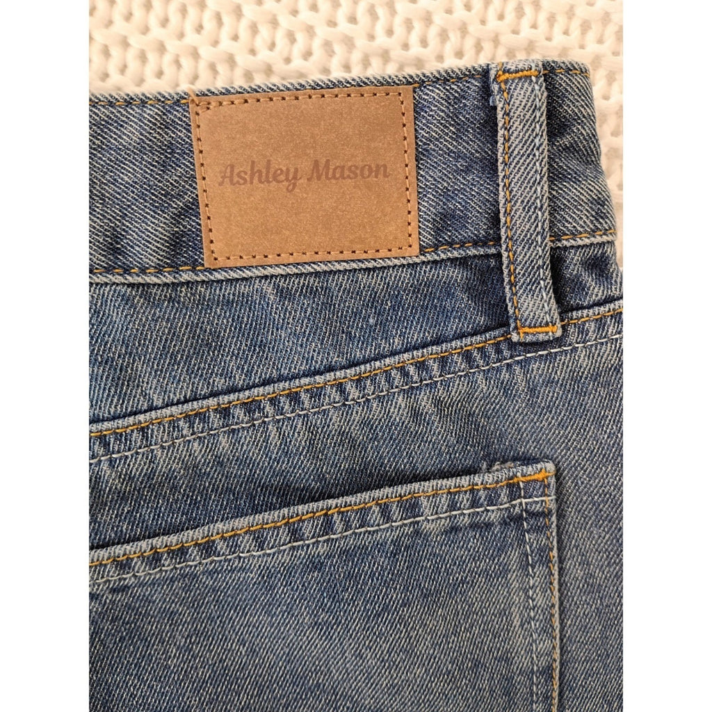 Ashley Mason $78 Premium Blue Wash Straight Leg Jeans Size 3 26x29 Denim