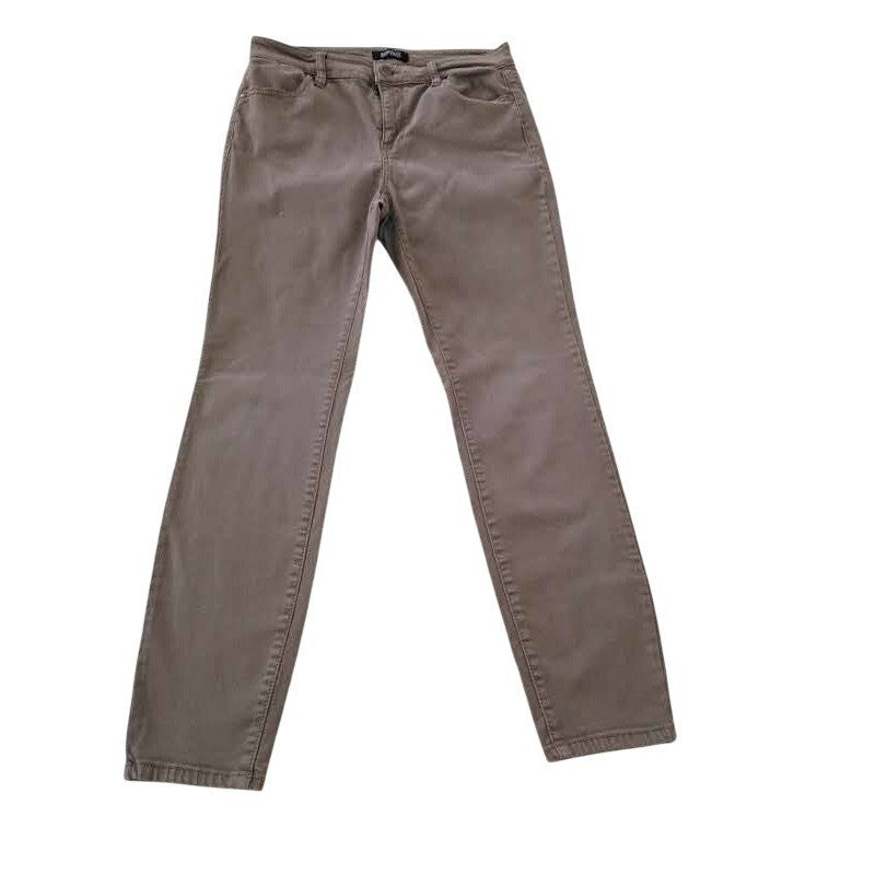 Buffalo David Bitton Womens Skinny Pants Taupe Brown Stretch Sz 6/28x27 Mid Rise