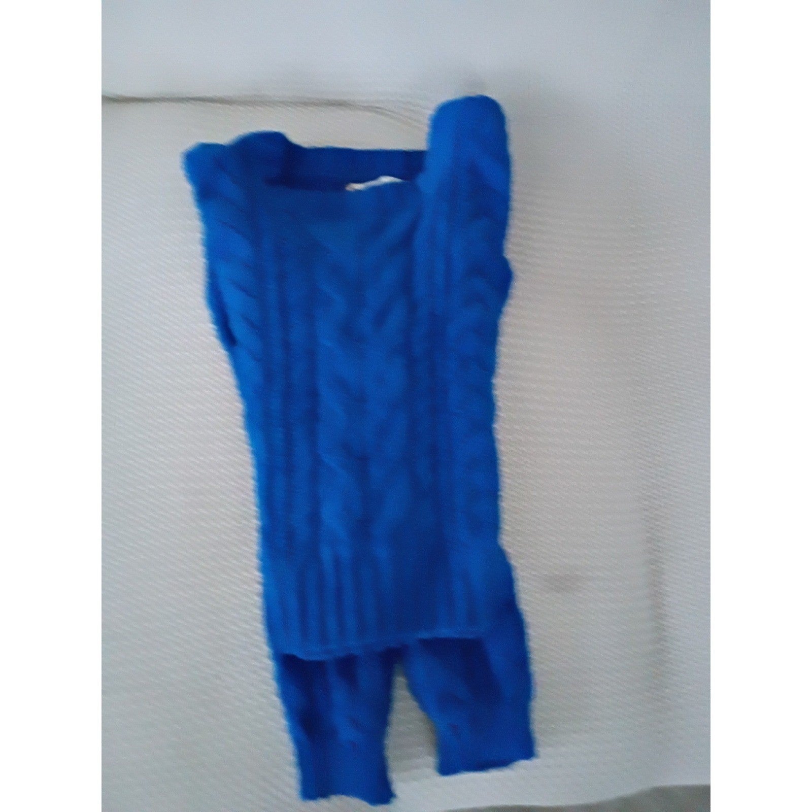 Pink Rose NWT Vibrant Stylish Cropped Knit Sweater Blue Cable Texture M